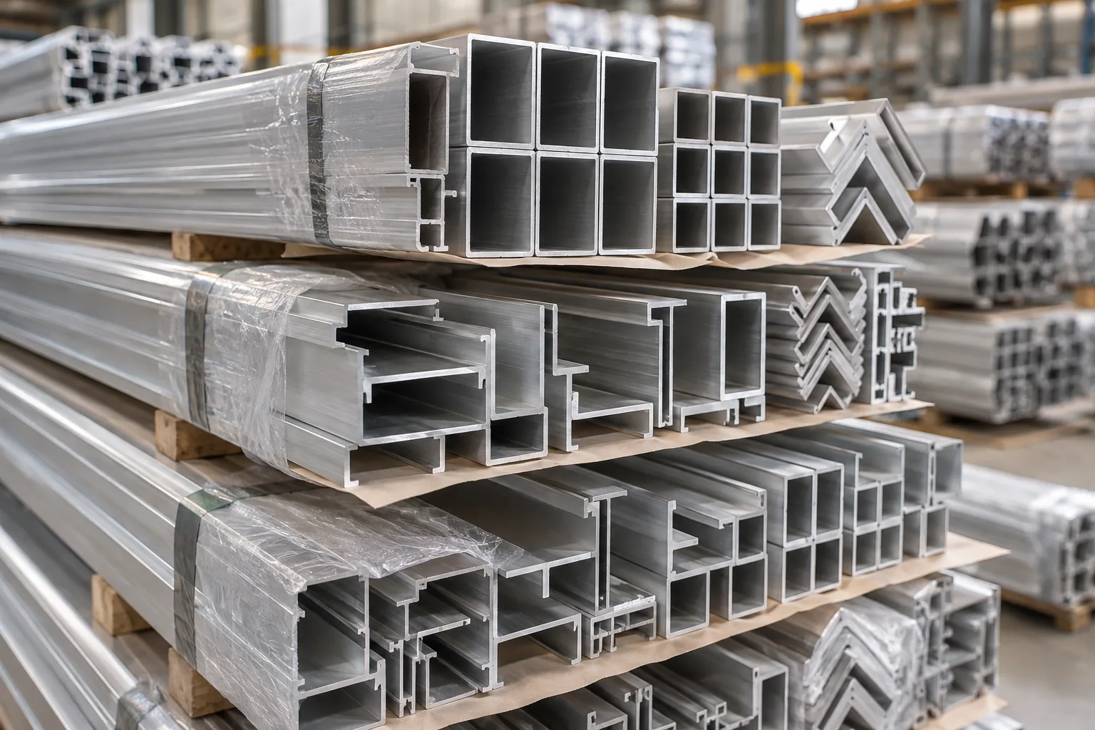 Bundles of aluminium extrusions