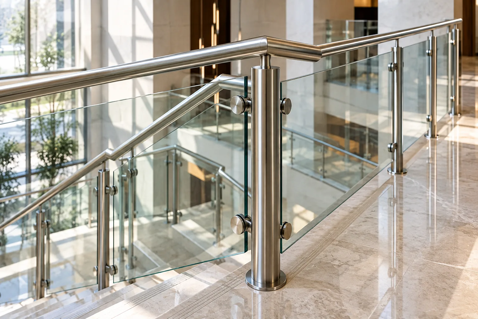 Stainless steel and glass balustrade