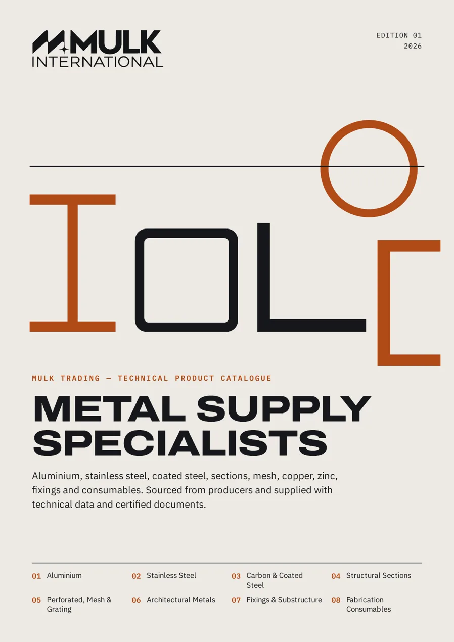 Cover of the Mulk Trading technical product catalogue 2026